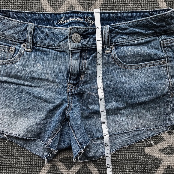 American Eagle Sparkle Glitter Denim Shorts size 8 - Picture 3 of 5